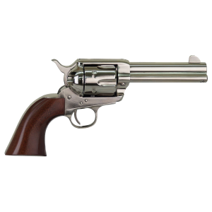 Cimarron PPP357N, Pistolero 38 Special/357 Mag 6 Shot, 4.75 in Nickel-Plated Steel Barrel, Cylinder & Frame, Wide Front Sight, Smooth Walnut Grip , Revolver