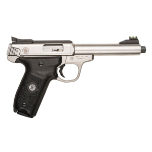 Smith & Wesson 10201 SW22 Victory Full Size Frame 22 LR 10+1, 5.50 Satin Stainless Steel Threaded Barrel, Slide & Frame, Black Textured Grip, Thumb Safety, Rimfire Pistol