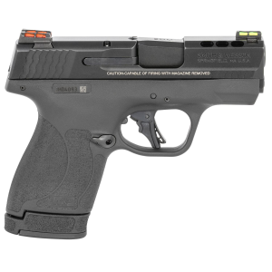 Smith & Wesson 13254 M&P Performance Center Shield Plus Micro-Compact Frame 9mm Luger 10+1/13+1, 3.10 in Black Armornite Ported Stainless Steel Barrel & Ported/Serrated Stainless Steel Slide, Black Polymer Frame & Textured Grip, Thumb Safety, Pistol