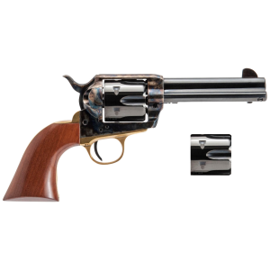 Cimarron PPP9MMDC Pistolero Dual Cylinder 9mm Luger/357 Mag 6 Shot, 4.75 Blued Barrel & Cylinder, Color Case Hardened Frame, Walnut Grip, Revolver