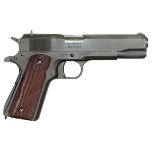 Global Defense GDMILBK455 Military 45 ACP 9+1 5 in Barrel, Overall Mil-Spec Matte Black Finish Steel, Serrated Slide, Textured Wood Grip, Grip Safety Includes, Magazine, Pistol