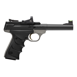 Browning 051591490 Buck Mark Practical w/Optic 22 LR 10+1 5.50 Matte Blued Tapered Bull Barrel, Matte Gray Serrated Slide, Matte Gray Aluminum Frame, Crimson Trace Red Dot, Rimfire Pistol