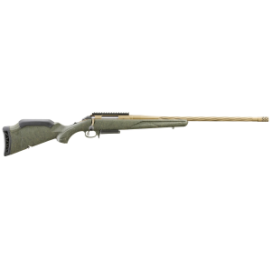 Ruger 46933 American Predator Gen II Full Size 243 Win 3+1 22 Burnt Bronze Cerakote Threaded Barrel, Pic Rail Steel Receiver, Green Splatter Adj Synthetic Stock, Rifle