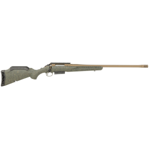 Ruger 46935 American Predator Gen II Full Size 450 Bushmaster 3+1 22 Burnt Bronze Cerakote Threaded Barrel, Pic Rail Steel Receiver, Green Splatter Adj Synthetic Stock, Rifle