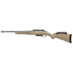 Ruger American Rifle Ranch, Generation II, Bolt Action Rifle, 308 Winchester, 16.1 in Spiral Fluted Barrel, 1:10 Twist, Threaded 5/8 in-24, Muzzle Brake, Cerakote Finish, Cobalt, Flat Dark Earth Splat