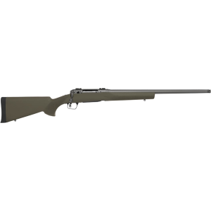 Savage 58137 110 Trail Hunter 450 Bushmaster 3+1 20 Tungsten Gray Cerakote Threaded Barrel, Tungsten Gray Cerakote Drilled & Tapped Carbon Steel Receiver, Hogue OverMolded OD Green Synthetic Stock, Right Hand, Rifle