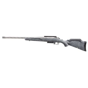 Ruger American Generation II, Bolt Action Rifle, 6MM Creedmoor, 20 in Spiral Fluted Barrel, 1:7.7 in Twist, Threaded 5/8 in-24, Muzzle Brake, Cerakote Finish, Gunmetal , Gray Splatter Synthetic Stock, Manual Safety, Picatinny Rail, 3 Rounds, 1 Mag 46
