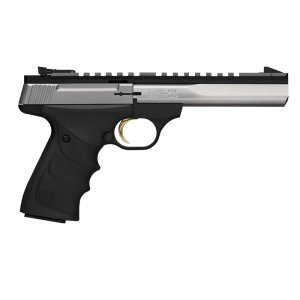 Browning 051507490 Buck Mark Contour 22 LR 10+1, 5.50 in Polished Flats Contoured Barrel, Matte Stainless Serrated w/Picatinny Rail Slide, Matte Black Anodized Frame, Black URX Grip, Pistol