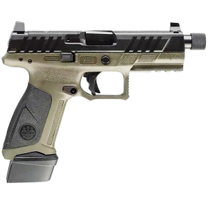 Beretta JAXA1F921TAC APX A1 Tactical Full Size Frame 9mm Luger 21+1 4.80 Black Steel Threaded Barrel, Black Optic Cut Serrated Steel Slide, OD Green Poly Frame w/Beavertail & Pic Rail, Interchangeable Backstrap Grip, Ambi, Pistol