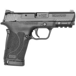 Smith & Wesson 13459 M&P Shield EZ *MA Compliant Micro-Compact Frame 30 Super Carry 10+1, 3.67 in Black Armornite Stainless Steel Barrel & Serrated Slide, Matte Black Polymer Frame w/Picatinny Rail, Grip Safety, Pistol
