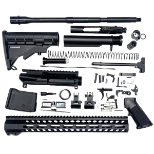 Bowden Tactical J27113 AR Rifle Build Kit Complete, 13 M-Lok Handguard, Mil-Spec Parts, Flip Up Sights