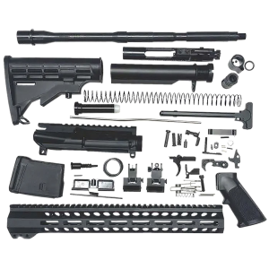 Bowden Tactical J27115 AR Rifle Build Kit Complete, 15 M-Lok Handguard, Mil-Spec Parts, Flip Up Sights
