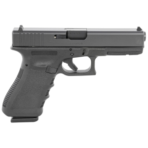 Glock PI1750203 G17 Gen3 Full Size Frame 9mm Luger 17+1 4.49 in Black Steel Barrel, Matte Black Serrated Steel Slide, Black Polymer Frame w/Picatinny Rail, Black Texture Finger Groove Grip, Pistol