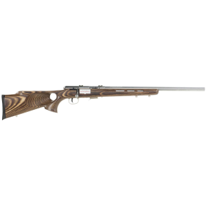 Savage Arms 94725 93 BTVS 22 WMR Caliber with 5+1 Capacity, 21 in Barrel, Satin Stainless Metal Finish, Fixed Thumbhole Natural Brown Laminate Stock & AccuTrigger Right Hand (Full Size), Rifle