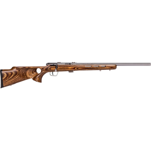 Savage Arms 25725 Mark II BTVS 22 LR Caliber with 5+1 Capacity, 21 in Barrel, Satin Stainless Metal Finish, Fixed Thumbhole Natural Brown Laminate Stock & AccuTrigger Right Hand (Full Size), Rifle