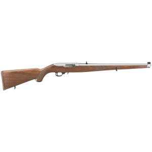 Ruger TALO 10/22 Carbine, Semi-automatic, Rifle, 22LR, 18.5 in Barrel, Polished Stainless Finish, Walnut Mannlicher Stock, Adjustable Sights, 10Rd 01264
