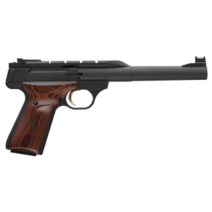 Browning 051499490 Buck Mark Hunter 22 LR 10+1 7.25 in Tapered Bull Barrel, Matte Black Optic Ready/Serrated Steel Slide, Matte Black Aluminum Frame, Laminate Cocobolo Grips, Pistol