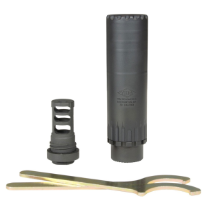 Yankee Hill Resonator K Suppressor, Muzzle Brake Black Matte Cerakote 17-4 Stainless Steel with 5/8 in-24 tpi Threads for 30 Cal AR-Platform, 2150MB24