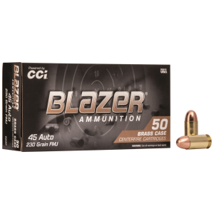 CCI 5230 Blazer Brass 45ACP 230gr Full Metal Jacket 50 Per Box/20 Case Centerfire, Handgun Ammunition