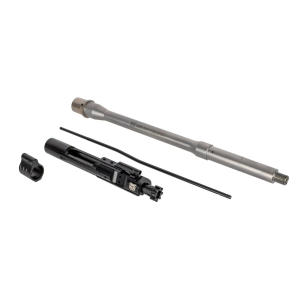 Rosco Manufacturing Purebred, Saucepack, Barrel, 223 Wylde, 16 in, Mid Length Gas System, Fits AR-15, Beadblasted Finish, Silver, Includes Bolt Carrier Group, Gas Tube and Non Adjustable Gas Block SP-PB-16-223-BCG-GTM-NGB-001