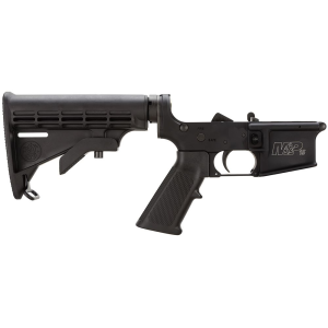 Smith & Wesson 812002 Assembled Lower Receiver 5.56x45mm NATO 7075-T6 Aluminum Black Receiver, Black Synthetic Collapsible Stock, Pistol Grip for S&W M&P15