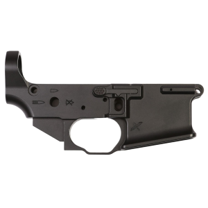 Sons Of Liberty Gun Works FCDAMBILR LRF Ambi Stripped Lower Receiver FCD Collab, Black Anodized Aluminum, Ambi Controls, Flared Magwell, Fits Mil-Spec AR-15