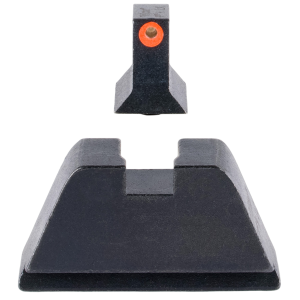 Trijicon GL201C601138 Suppressor/Optic Height Sights Green/Tritium Orange Outline Front Sight-Black/Blank Rear Sight Glock 17/17L/19/22 Standard Frame, Handgun Sight