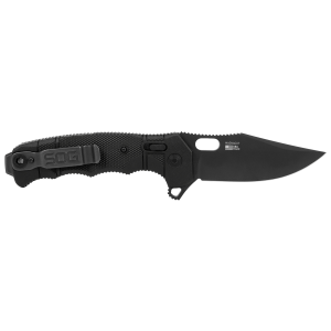 S.O.G SOG12211357 Seal XR 3.90 Fold Clip Point Plain Black MagnaCut Blade, Black Textured GRN/Titanium Handle, Knife