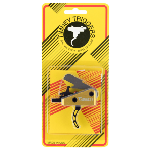 Timney Triggers 661S Competition Trigger Single-Stage Skeletonized Curved Trigger with 3 lbs Draw Weight & Black/Gold Finish for AR-15