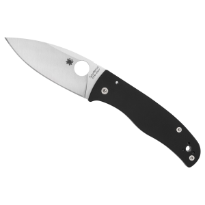 Spyderco Bodacious, Folding Knife, Plain Edge, Black G-10 Handle, Satin Finish, Silver, 3.66 in Blade Length, CPM-S30V Steel C263GP