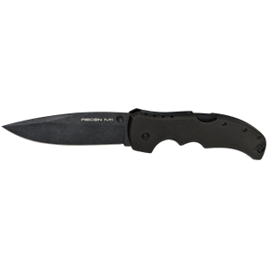 Cold Steel CS27TMC Recon 1 4 Fold Clip Point Plain Black Stonewashed CPM MagnaCut Steel Blade, Black Textured G10 Handle, Knife