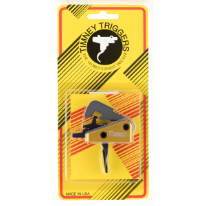 Timney Triggers 670ST Competition Trigger Single-Stage Straight Trigger with 4 lbs Draw Weight & Black/Gold Finish for AR-10