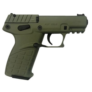Kel-Tec P17GRN P17 Compact Frame 22 LR 16+1, 3.80 in Black Steel Threaded Barrel, OD Green Serrated Slide, OD Green w/Black Controls Polymer Frame w/Picatinny Rail, OD Green GRN Grip, Lever Safety, Pistol