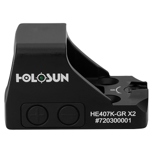 Holosun HE407KGRX2 407 Black Anodized 1 x 0.58 in x 0.77 in 6 MOA Green Dot, Red Dot Sight