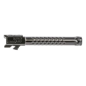 ZEV BBL17OPT5GTHDLC Optimized Match Grade 9mm Luger, Compatible w/Glock 17 Gen5, 4.49 in Black DLC 416R Stainless Steel Dimpled/Threaded Barrel