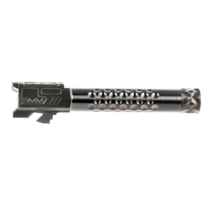 ZEV BBL19OPTTHDLC Optimized Match Grade 9mm Luger, Compatible w/ Glock 19 Gen1-4, 4.02 in Black DLC 416R Stainless Steel Dimpled/Threaded Barrel
