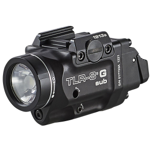 Streamlight 69438 TRL-8 G Sub Gun Light with Green Laser Black Anodized 500 Lumens White LED 1913 Short Rail, Pistol