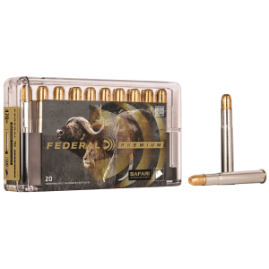 Federal P470T2 Premium Safari Cape-Shok 470NitroExpress 500gr Trophy Bonded Sledgehammer Solid 20 Per Box/10 Case Centerfire, Rifle Ammunition