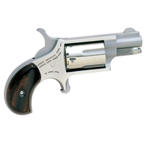 North American Arms 22LR Mini- *CA Compliant 22 LR 5 rd 1.13 in Barrel, Overall Stainless Steel Finish, Rosewood Birdshead Grip , Revolver
