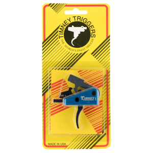 Timney Triggers 663S Targa Long Trigger Two-Stage Curved Trigger with 2 lbs Draw Weight & Black/Blue Finish for AR-Platform