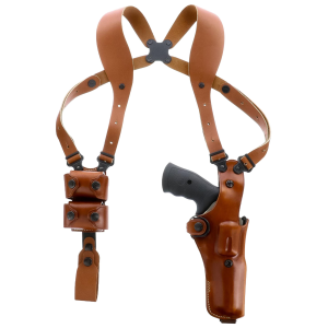 Galco VHS4104 VHS 4.0 Shoulder System Vertical, Size Fits Chest Up To 56 in, Tan Leather, Fits L Frame S&W Model 686 (4 in Barrel), Holster