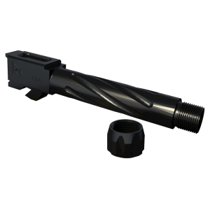 Rival Arms RA20G512A Conversion Barrel Match Grade 9mm Luger Compatible w/Glock 23 Gen3-4, 4.02 in Black PVD Stainless Steel Fluted/Threaded Barrel,