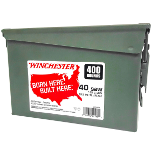 Winchester WW40C USA Can 40S&W 165gr Full Metal Jacket Truncated Cone 400 Per Box/2 Case Centerfire, Handgun Ammunition
