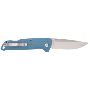 S.O.G SOG13110343 Adventure LB 3.50 Fold Drop Point Plain Satin 5Cr13MoV SS Blade, Nordic Blue Textured GRN Handle, Knife