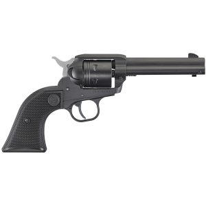 Ruger 2002 Wrangler 22 LR 6 Shot 4.62 in Black Cerakote, Black Cerakote Aluminum Frame & Cylinder Black Checkered Polymer Grips , Revolver