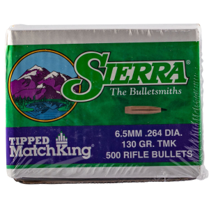 Sierra 7430C Tipped MatchKing 264Cal 130gr Tipped MatchKing 500/Box, Reloating Bullets