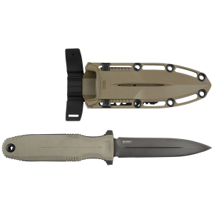 S.O.G SOG17610257 Pentagon FX 4.77 in Fixed Spear Point Plain Black Titanium Nitride Cryo CPM S35VN Blade/G10 Blackout Handle, Knife
