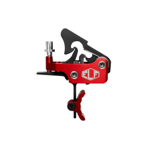 Elftmann Tactical Apex Pro, FA, Adjustable Trigger, Curved with Red Shoe, Fits AR-15, Anodized Finish, Red APEX-PRO-R-C-FA