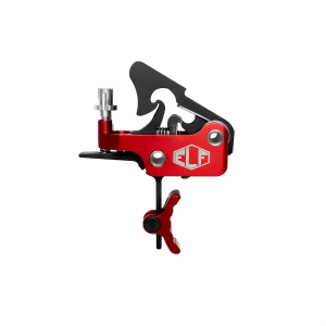 Elftmann Tactical Apex, FA, Adjustable Trigger, Large Pin, Curved with Red Shoe, Fits AR-15, Anodized Finish, Red APEX-170-R-C-FA