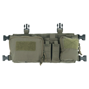 Haley Strategic Partners D3CR-H, Chest Rig, Supports .308 Platforms, Nylon Construction, Ranger Green, Includes (4) Rifle Magazine Pouches, (2) Pistol Pouches, (1) Large Pouch, (1) Small Pouch & X-Harness D3CRH-1-1-RG